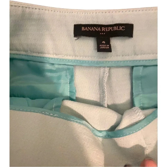 BANANA REPUBLIC AQUA MINT GREEN DRESS HIGH WAIST SUMMER SHORTS SIZE: 4 - Picture 4 of 5